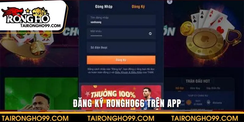 Đăng ký qua app sân chơi