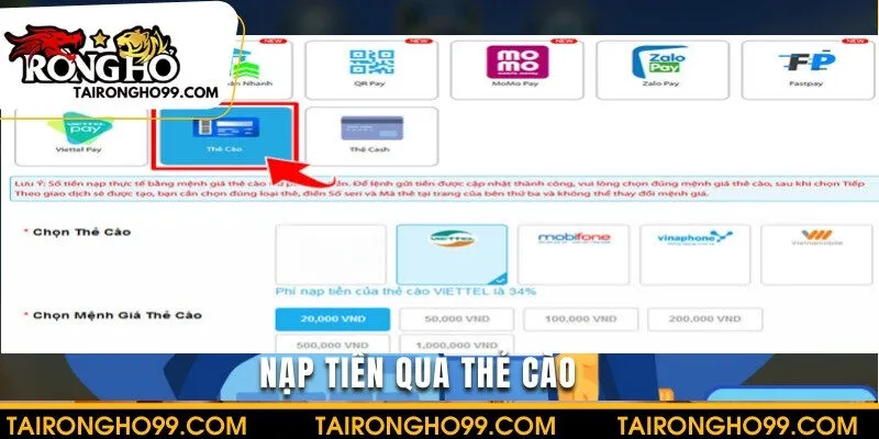 Hình thức thẻ cào điện thoại