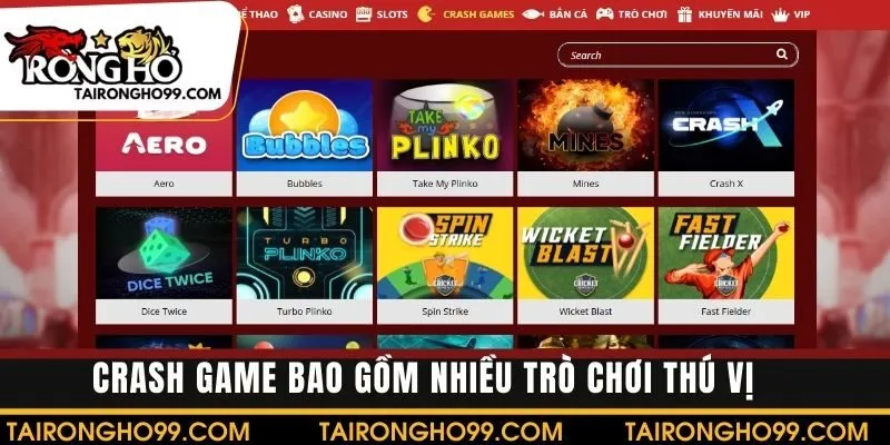 Tập hợp các trò chơi thưởng nhanh, đơn giản trong Crash Game